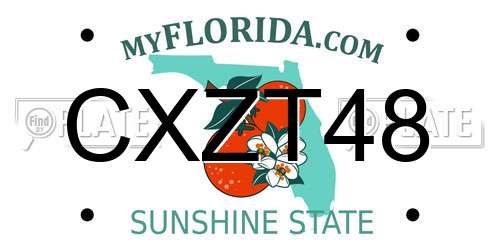 CXZT48 Florida License Plate