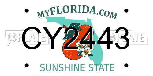 CY2443 Florida License Plate