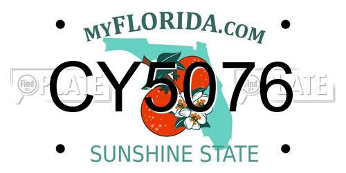 CY5076 Florida License Plate