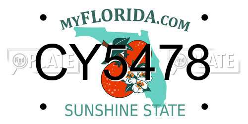 CY5478 Florida License Plate