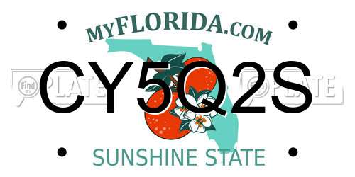CY5Q2S Florida License Plate