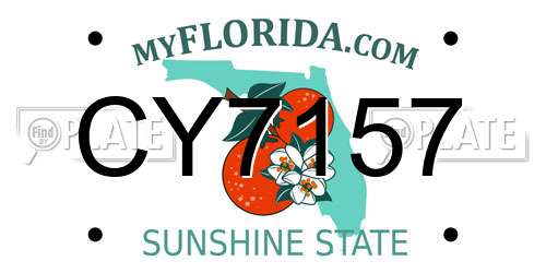CY7157 Florida License Plate
