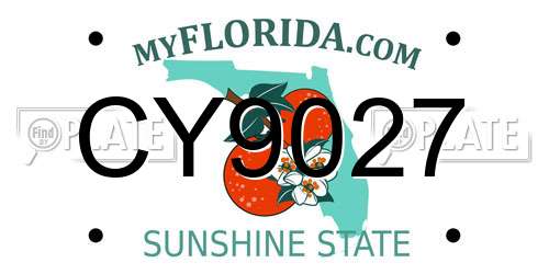 CY9027 Florida License Plate