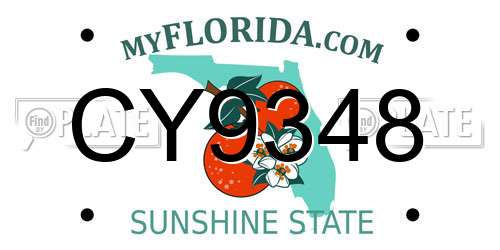 CY9348 Florida License Plate