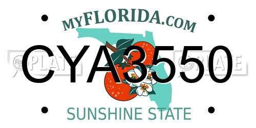 CYA3550 Florida License Plate