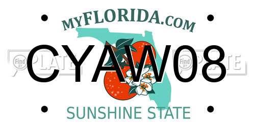 CYAW08 Florida License Plate
