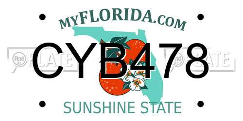 CYB478 Florida License Plate