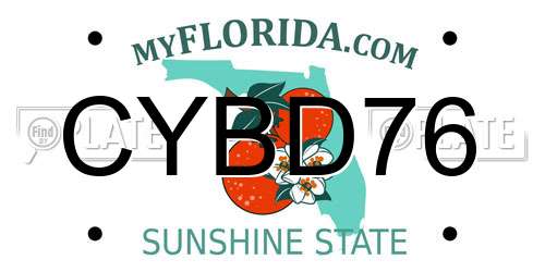 CYBD76 Florida License Plate