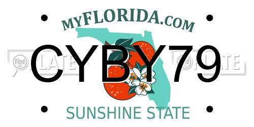 CYBY79 Florida License Plate