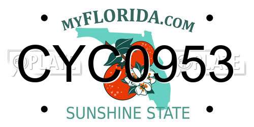 CYC0953 Florida License Plate