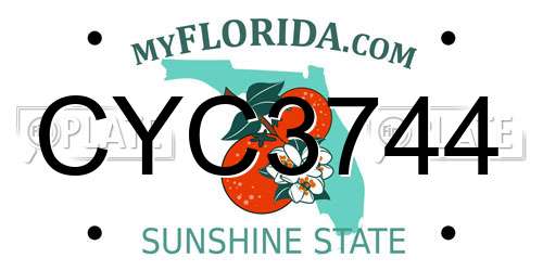 CYC3744 Florida License Plate