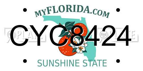 CYC8424 Florida License Plate