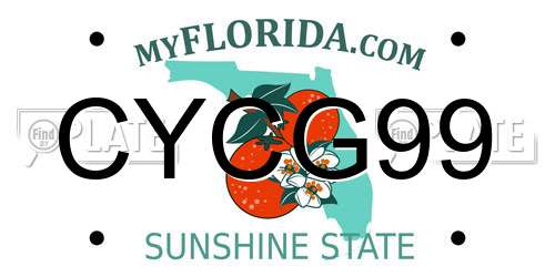 CYCG99 Florida License Plate
