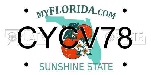 CYCV78 Florida License Plate