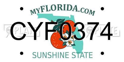 CYF0374 Florida License Plate