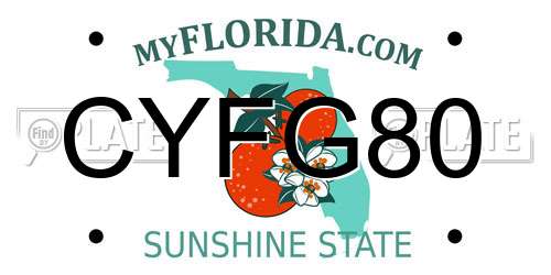 CYFG80 Florida License Plate