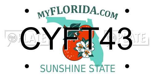 CYFT43 Florida License Plate