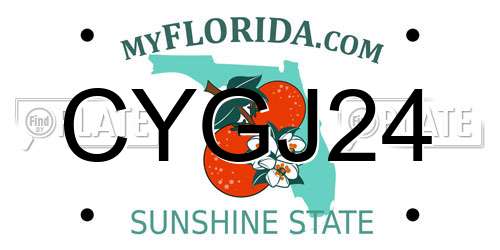 CYGJ24 Florida License Plate