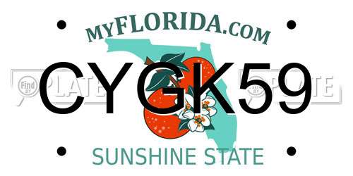 CYGK59 Florida License Plate