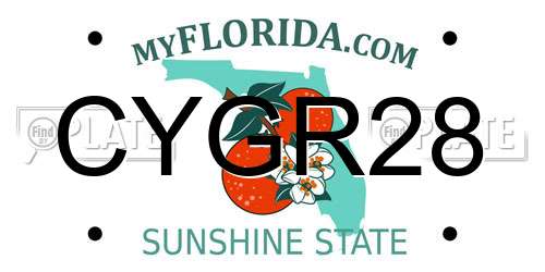 CYGR28 Florida License Plate