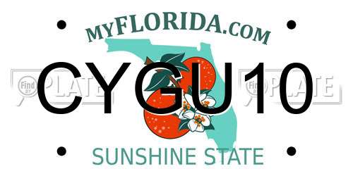 CYGU10 Florida License Plate