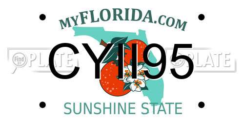 CYII95 Florida License Plate
