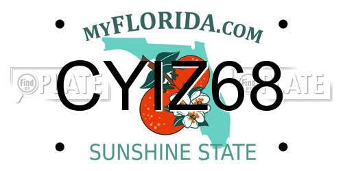 CYIZ68 Florida License Plate