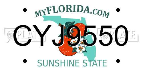 CYJ9550 Florida License Plate