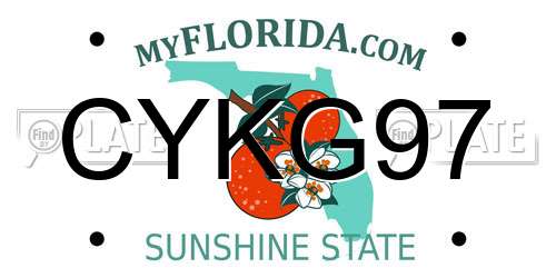 CYKG97 Florida License Plate