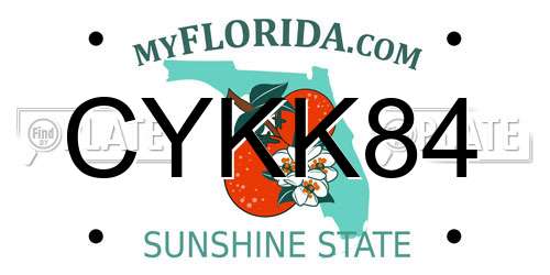 CYKK84 Florida License Plate