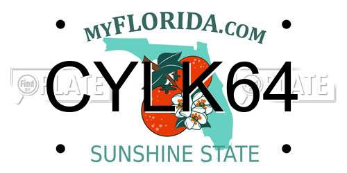 CYLK64 Florida License Plate