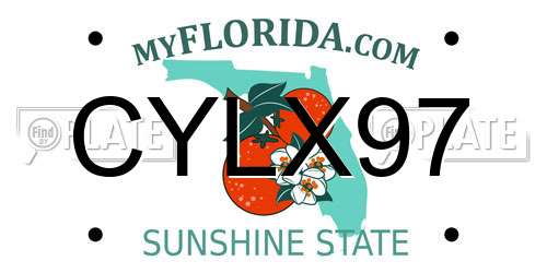 CYLX97 Florida License Plate