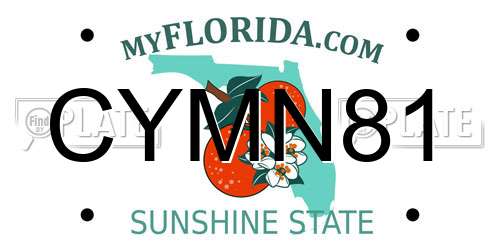 CYMN81 Florida License Plate