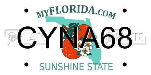 CYNA68 Florida License Plate