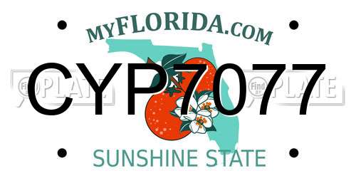 CYP7077 Florida License Plate