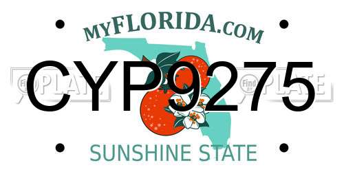 CYP9275 Florida License Plate