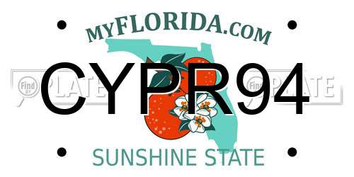 CYPR94 Florida License Plate