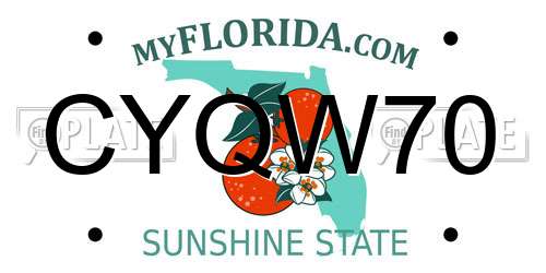 CYQW70 Florida License Plate
