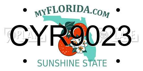 CYR9023 Florida License Plate
