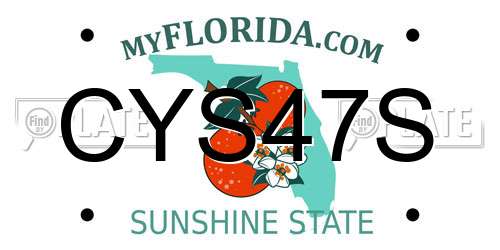 CYS47S Florida License Plate