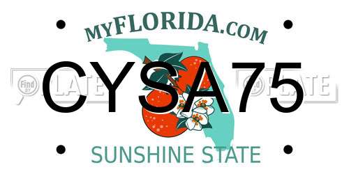 CYSA75 Florida License Plate
