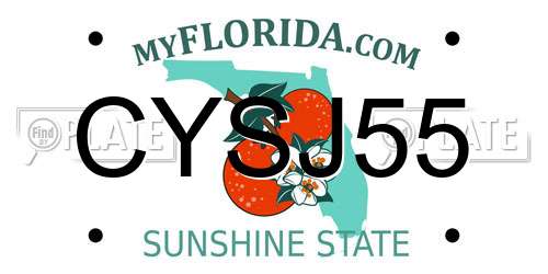 CYSJ55 Florida License Plate