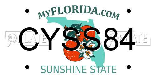 CYSS84 Florida License Plate