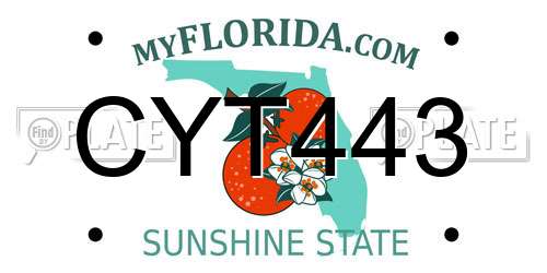CYT443 Florida License Plate