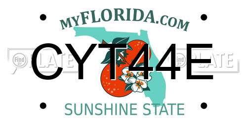 CYT44E Florida License Plate
