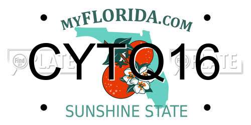 CYTQ16 Florida License Plate