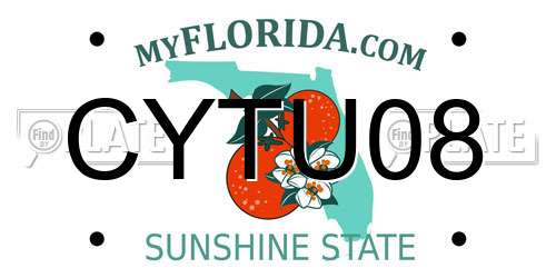CYTU08 Florida License Plate