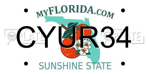 CYUR34 Florida License Plate