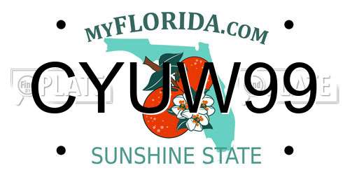 CYUW99 Florida License Plate