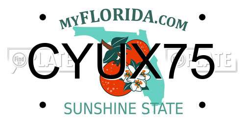 CYUX75 Florida License Plate